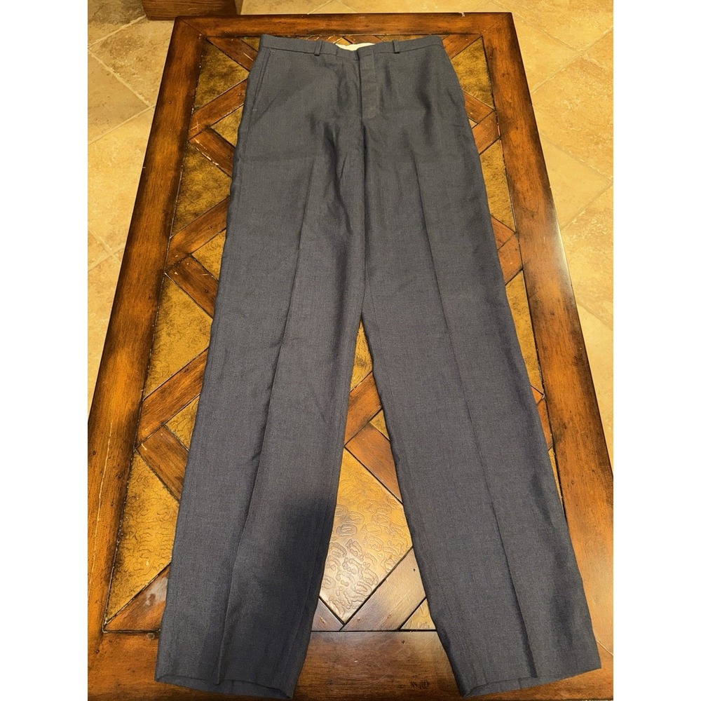 Ejoven By Farah Pants Mens 30x34 Blue Marled Hopsack Polyester Rayon‎ Acrylic